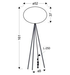 MELLOW lampa pod³ogowa czarny 1x40W E27 aba¿ur mist 52 bia³y kula 51-40879