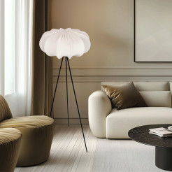 Lampa podłogowa CAFEE’ z abażurem kremowym latte 52 cm - lampa stojąca w stylu skandynawskim E27 51-42033