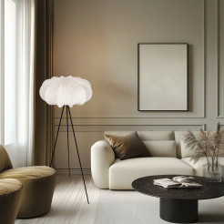 Lampa podłogowa CAFEE’ z abażurem kremowym latte 52 cm - lampa stojąca w stylu skandynawskim E27 51-42033