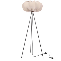 Lampa podłogowa CAFEE’ z abażurem beżowym frappe 52 cm - lampa stojąca w stylu skandynawskim E27 51-42040