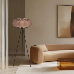 Lampa podłogowa CAFEE’ z abażurem brązowym mokka 52 cm - lampa stojąca w stylu skandynawskim E27 51-42026