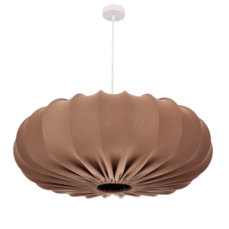 Lampa wisząca CAFEE skandynawska - z abażurem brązowym mokka 66cm - nowoczesne oświetlenie sufitowe do salonu i jadalni E27 31-39248