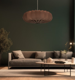 Lampa wisząca CAFEE skandynawska - z abażurem brązowym mokka 66cm - nowoczesne oświetlenie sufitowe do salonu i jadalni E27 31-39248