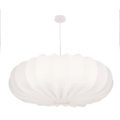 Lampa wisząca CAFEE skandynawska - z abażurem kremowym latte 66cm - nowoczesne oświetlenie sufitowe do salonu i jadalni E27 31-39224