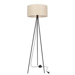 SHANTI lampa pod³ogowa czarny 1x40W E27 abażur beżowy 51-38760
