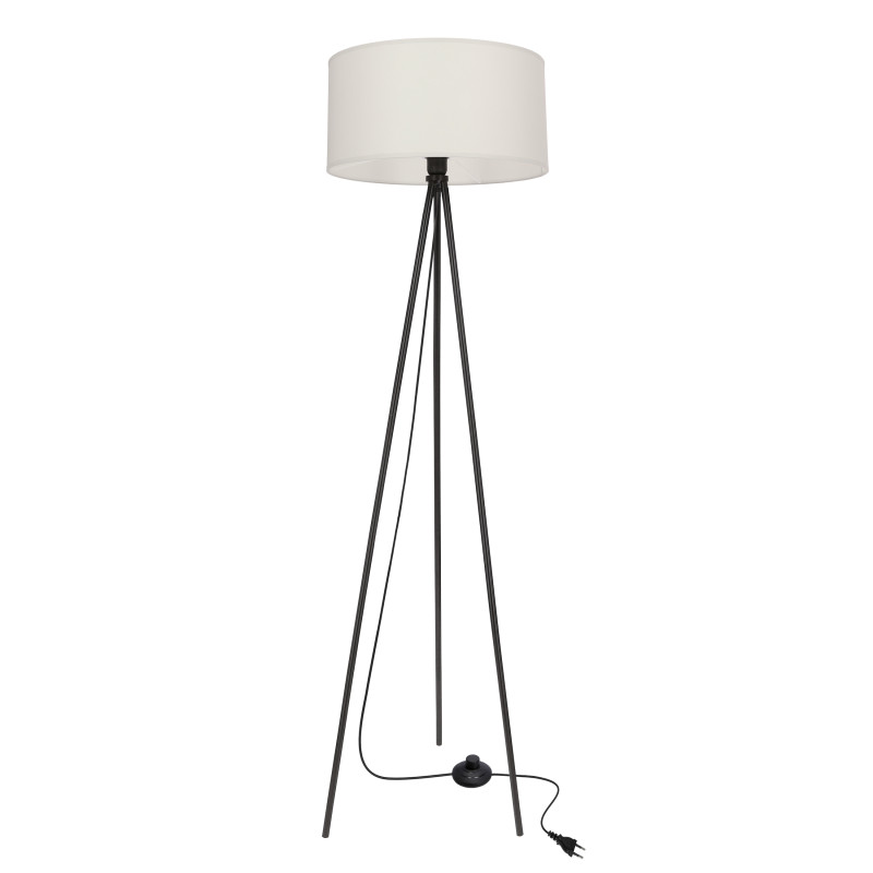 SHANTI lampa pod³ogowa czarny 1x40W E27 aba¿ur szary 51-38722