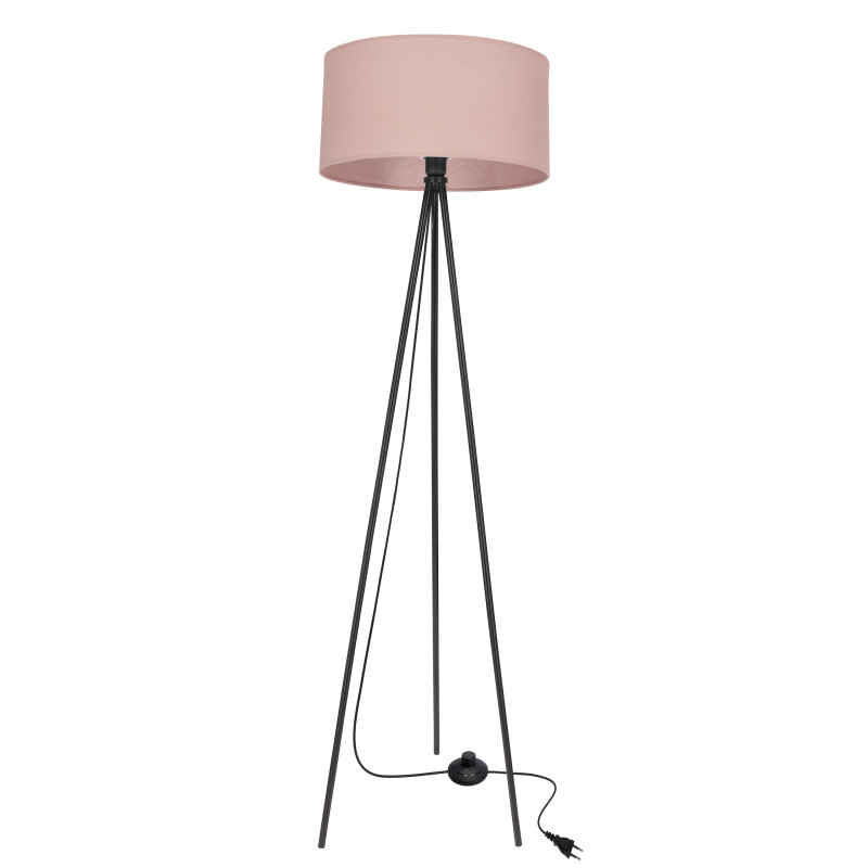 SHANTI lampa pod³ogowa czarny 1x40W E27 aba¿ur jasny wrzosowy 51-38715