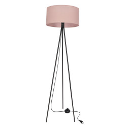 SHANTI lampa pod³ogowa czarny 1x40W E27 aba¿ur jasny wrzosowy 51-38715