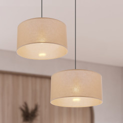SHANTI lampa wisz¹ca czarny 1x40W E27 aba¿ur be¿owy 31-38685