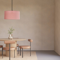 SHANTI lampa wisz¹ca czarny 1x40 E27 aba¿ur jasny wrzosowy 31-38647
