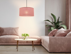SHANTI lampa wisz¹ca czarny 1x40 E27 aba¿ur jasny wrzosowy 31-38647