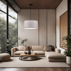 SHANTI lampa wisz¹ca czarny 1x40W E27 aba¿ur szary 31-38678