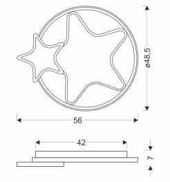 ASTRE lampa sufit. plafon brązowy+biały 36W LED 3000-6500K klosz biały z pilotem 14-35752