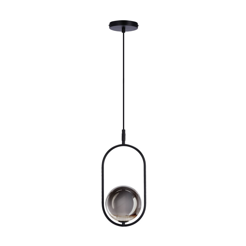 Lampa wisząca CORDEL elegancka - czarna z grafitowym kloszem kulką - nowoczesne oświetlenie salonu i łazienki 1x G9 LED 31-44068
