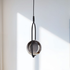 Lampa wisząca CORDEL elegancka - czarna z grafitowym kloszem kulką - nowoczesne oświetlenie salonu i łazienki 1x G9 LED 31-44068