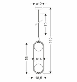 Lampa wisząca CORDEL elegancka - czarna z grafitowymi kloszami kulkami - minimalistyczne oświetlenie salonu 2x G9 LED 32-44051