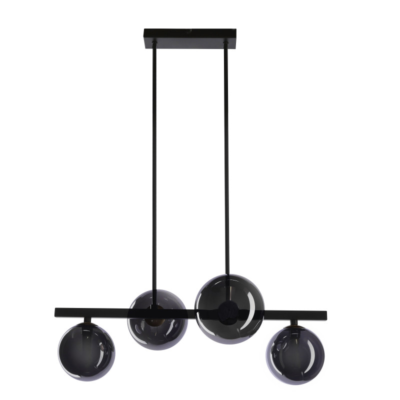 Kama lampa wisząca czarny+złoty 4x28W G9 klosz grafitowy 34-44143