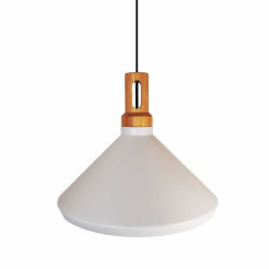 Lampa wisząca  biało-drewniana 35 cm ST-5097B