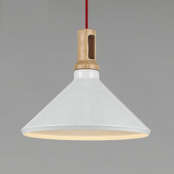 Lampa wisząca  biało-drewniana 35 cm ST-5097B