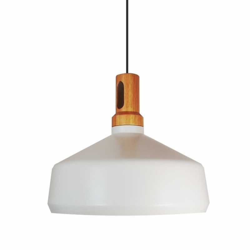 Lampa wisząca  biało drewniana 35 cm ST-5097A