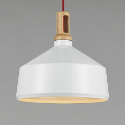 Lampa wisząca  biało drewniana 35 cm ST-5097A
