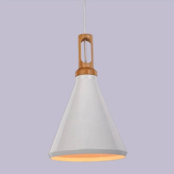 Lampa wisząca  biało drewniana 25 cm ST-5097c