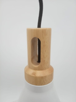 Lampa wisząca  biało drewniana 25 cm ST-5097c