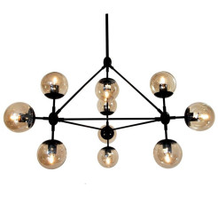 Lampa wisząca -10 bursztynowo czarna 90 cm ST-9047-10 amber