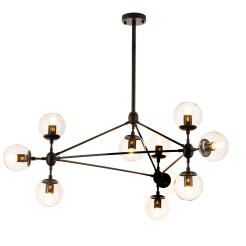 Lampa wisząca -10 bursztynowo czarna 90 cm ST-9047-10 amber