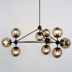Lampa wisząca -10 bursztynowo czarna 90 cm ST-9047-10 amber