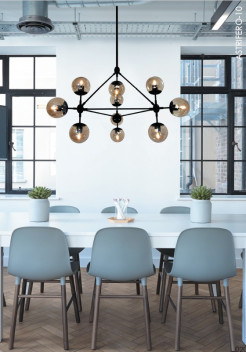 Lampa wisząca -15 bursztynowo czarna 110 cm ST-9047-15