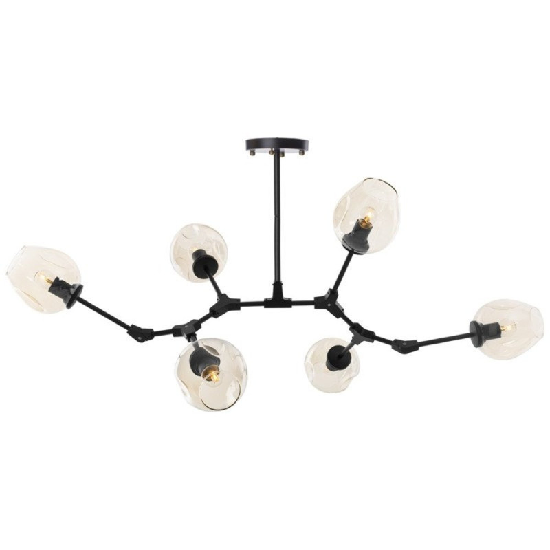 Lampa wisząca -6 bursztynowo czarna 130 cm ST-1232-6