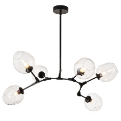 Lampa wisząca -6 bursztynowo czarna 130 cm ST-1232-6