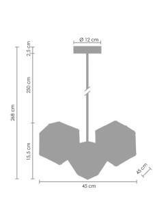 Lampa wisząca -3 czarno złota 45 cm ST-8861-3
