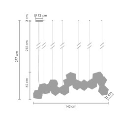Lampa wisząca -14 czarno złota 142 cm ST-8861-14