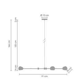 Lampa wisząca -3 biała 175 cm ST-5335B-3 WHITE