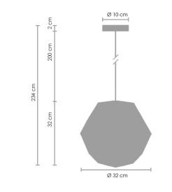 Lampa wisząca  złota 32 cm ST-5001-S gold