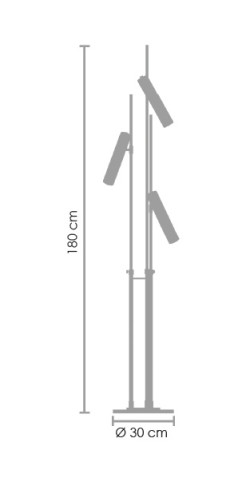 Lampa stojąca -3 czarno złota 180 cm ST-5718-3