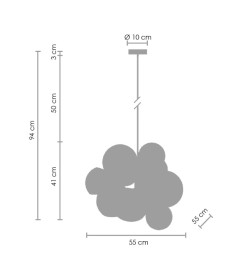 Lampa wisząca -11 czarna 55 cm ST-5335-11