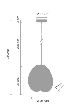Lampa wisząca  L biała 33 cm ST-5819 L WHITE