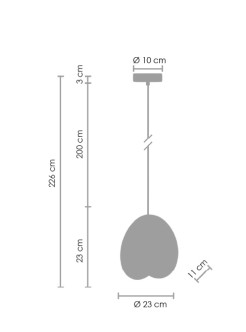 Lampa wisząca  S czarna 23 cm ST-5819 S BLACK