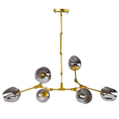 Lampa wisząca -6 złoto szara 130 cm ST-1232-6 GOLD