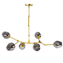 Lampa wisząca -6 złoto szara 130 cm ST-1232-6 GOLD