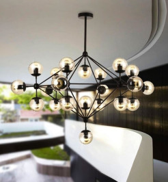 Lampa wisząca -21 bursztynowo czarna 165 cm ST-9047-21
