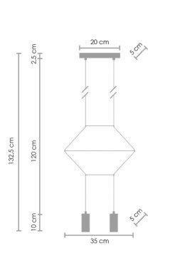 Lampa wisząca -2 czarna 35 cm ST-5961-2