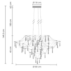 Lampa wisząca CRYSTAL NET LED 4561 lm 7783-54P