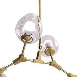 Lampa wisząca -6 złoto transparentna 130 cm ST-1232-6 GOLD transparent