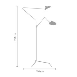 Lampa podłogowa -3F czarna 210 cm F8703