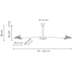 Lampa wisząca -2P dwuramienna czarna P8702