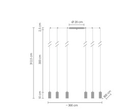 Lampa wisząca -9 czarna XT005-9P